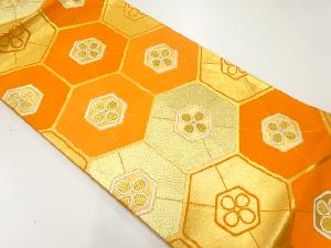 アンティーク　花亀甲模様織出し袋帯（着用可）